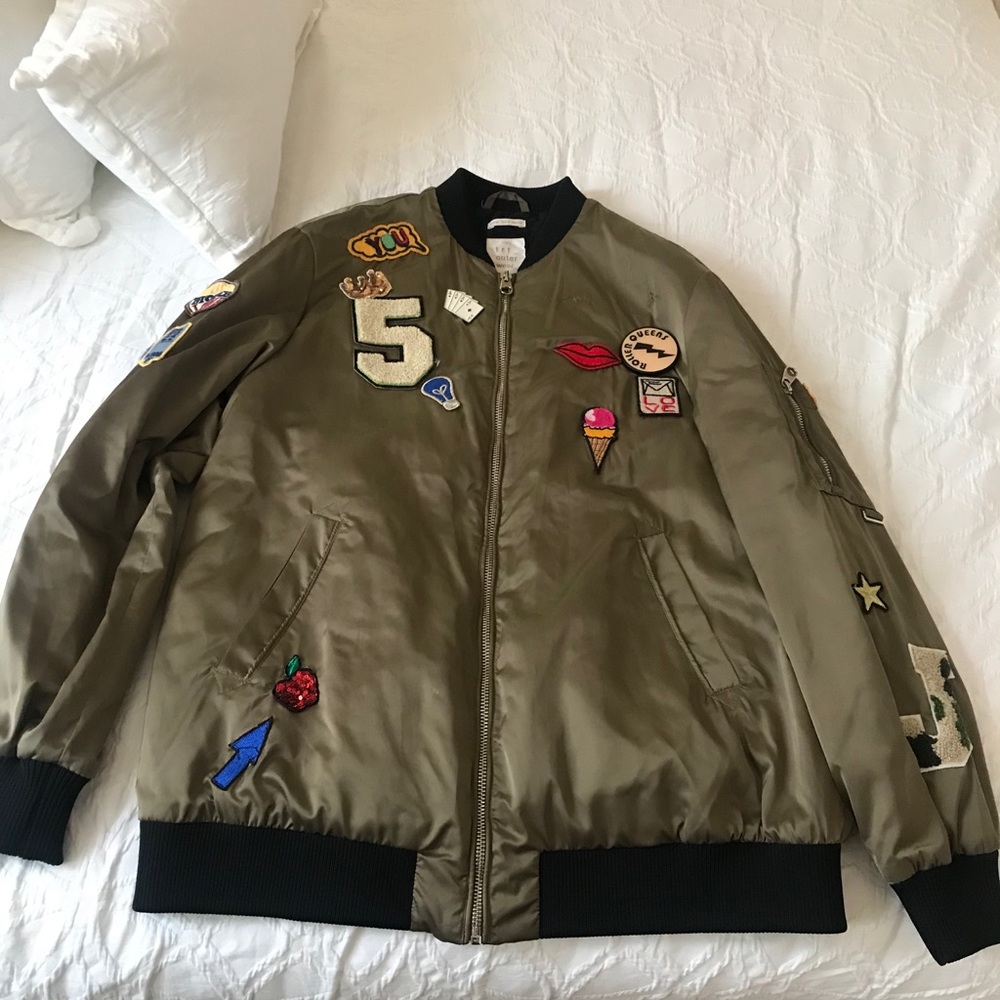 Zara patch varsity jacket
